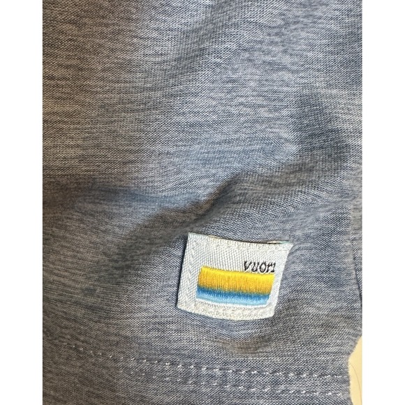 Vuori Strato Tech Polo Shirt Mens Medium Blue Short Sleeve Athletic Stretch Soft - Picture 3 of 4